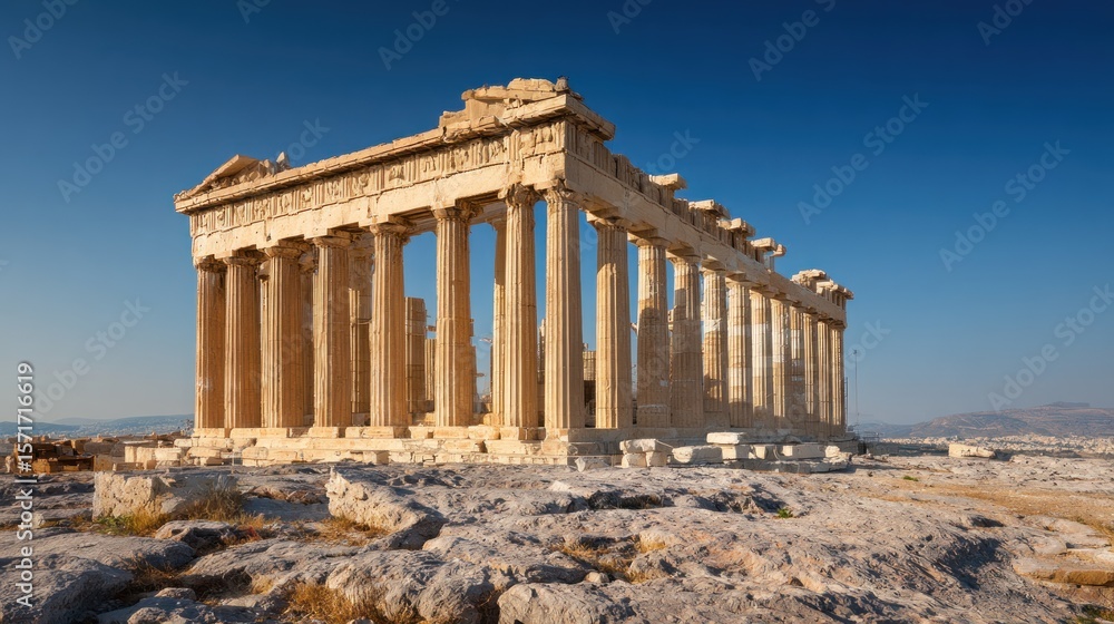 Fototapeta premium Ancient Greek temple on a hilltop