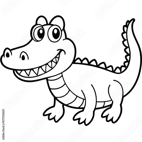 A funny baby crocodile