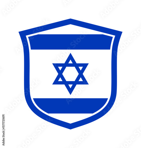 Flag of israel in shield shape