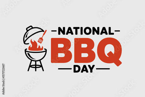 National BBQ Day: Celebrate National BBQ Day with this lively image featuring a classic BBQ grill, perfectly depicting the joy of outdoor cooking and communal gatherings.