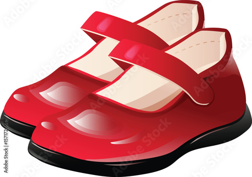 classic red shoes realistic style