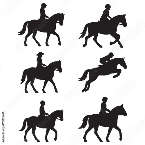 Horse and Rider Silhouette Vector Collection for All Styles