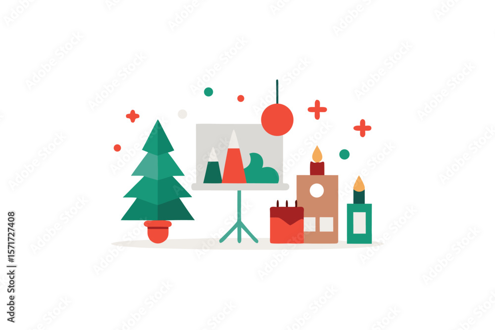 Artistic Studio Space With Subtle Christmas Touch Artistic Studio Space With Subtle Christmas Touch