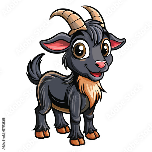 Cute cartoon goat