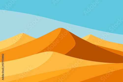 Sand Dunes in the Desert Illustration