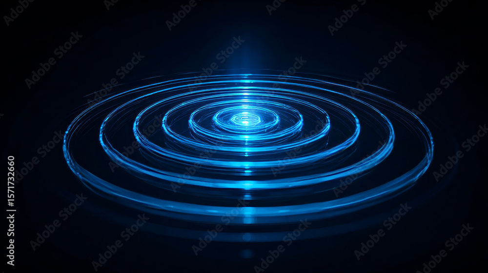 Fototapeta premium 3D Wi-Fi light effect. Wireless networking with a wave effect collection. Glowing blue signal wifi, sensor, radar, and round circle waves wireless technology concept. Transparent neon circle wireless 