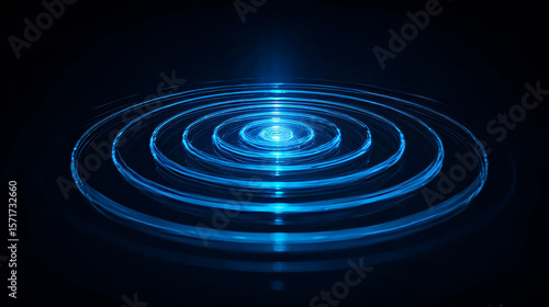 3D Wi-Fi light effect. Wireless networking with a wave effect collection. Glowing blue signal wifi, sensor, radar, and round circle waves wireless technology concept. Transparent neon circle wireless 