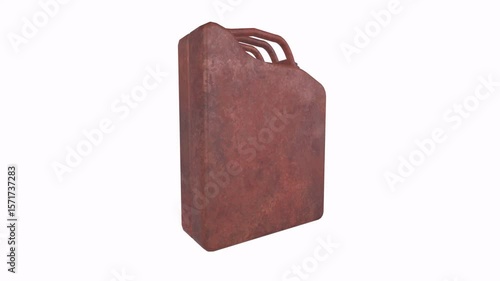 Rusty metal canister isolated on white