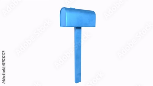 Blue mailbox isolated on white