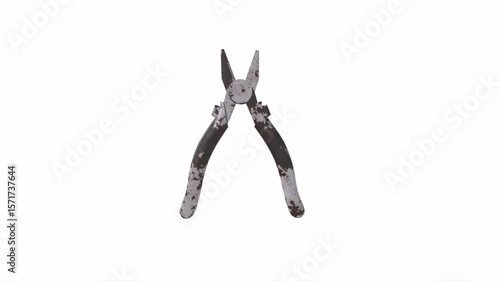 Vintage pliers isolated on white