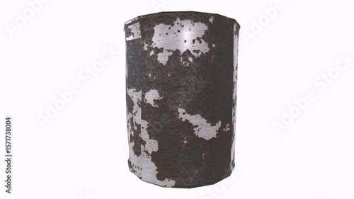 Concrete texture cylinder isolated on white