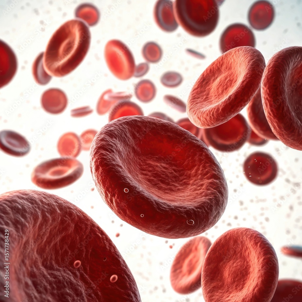 Fototapeta premium Red blood cells on white background