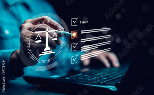 Cuadro en lienzo AI ethical compliance ensures enforcement of laws, standards, and policies to reduce legal risks and protect corporate reputation