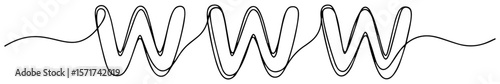 www letters vector illustration in continuous monoline style for web design