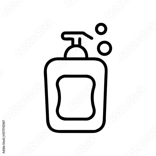 Vector illustration of a soap dispenser in a minimalist style with copy space