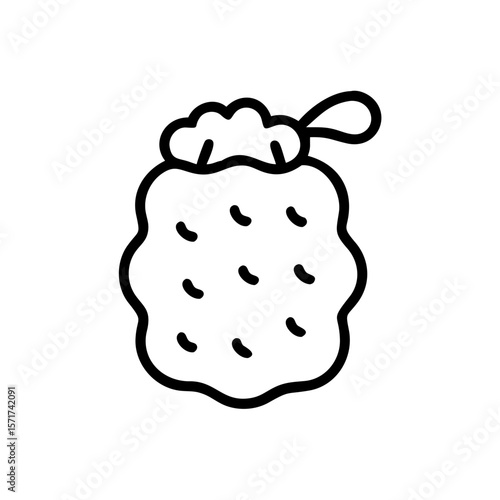 Vector illustration of a shower pouf in a minimalist style with copy space