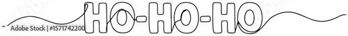 ho ho ho lettering in one line vector illustration for christmas design