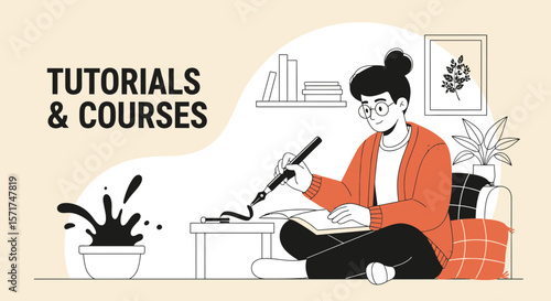 Illustrator Creates Art With Ink For Online Tutorials And Art Courses