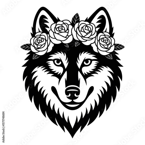 Wolf head svg, Wolf svg, wolf face svg, wolf head wall art, Animal svg file, wolf silhouette, tribal tattoo vector, fierce predator design, forest wild beast clipart for cricut and laser cut
