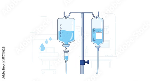 Intravenous Therapy In Hospital Room Depicts Modern Medical Treatment And Healthcare