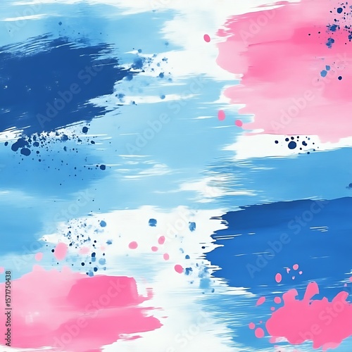 Abstract watercolor background with blue, pink and white colors
