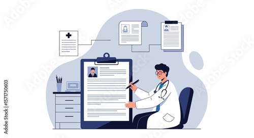 Doctor Reviewing Medical History For Patient Consultation And Treatment Plan Development