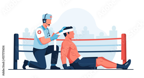 Boxer Receives Medical Attention Ring After Intense Match Professional Healthcare