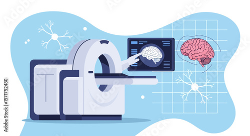 Brain Scan Technology Depicting Advanced Medical Equipment And Neurological Study