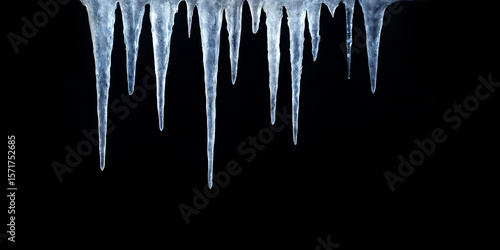 Isolated Icicle Stock Image In Black Background 