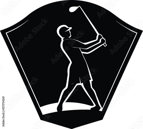 Mini Golf Swing Silhouette,Miniature Golf Hit