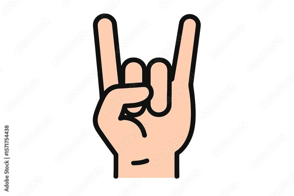 Heavy metal hand gesture symbol represented as a rock on gesture vector illustration Heavy metal hand gesture symbol represented as a rock on gesture vector illustration