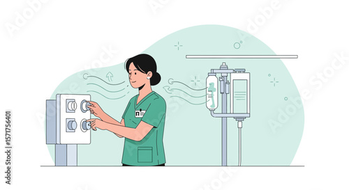 Medical Professional Operating Specialized Equipment With Precision And Care