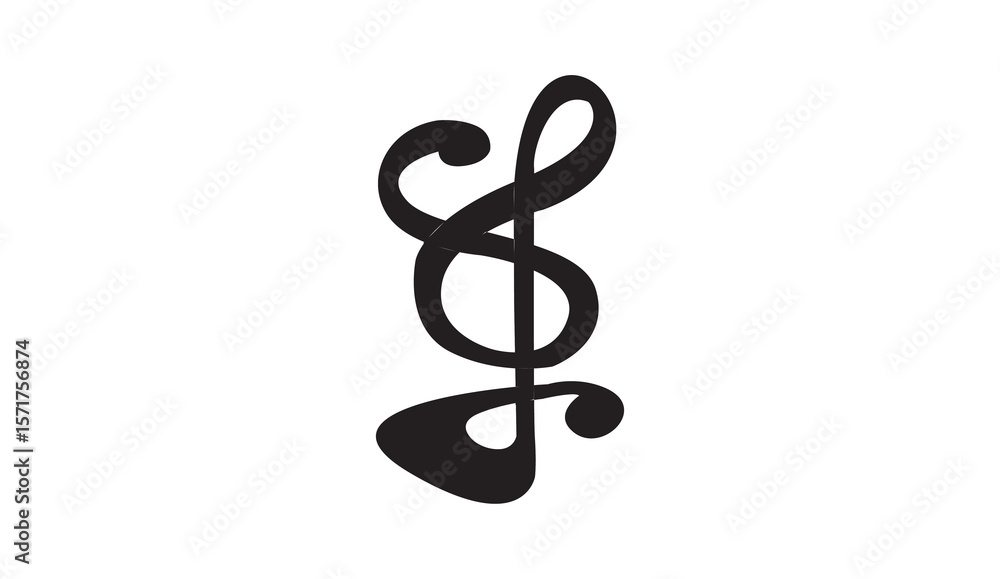 Black Musical Note Vector Illustration Black Musical Note Vector Illustration