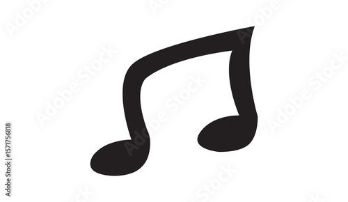 Black Musical Note Vector Illustration 