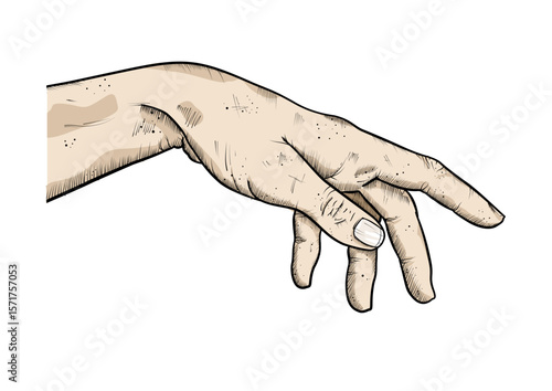 Relaxed hand reaching - vector illustration