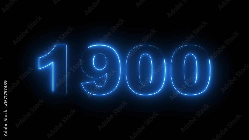 1900 neon line text. Abstract 1900 neon text animation, Glowing neon number text background. video animation . important year, important date 1900. Educational mathematics 1900 animation. 1900 neon line text. Abstract 1900 neon text animation, Glowing neon number text background. video animation . important year, important date 1900. Educational mathematics 1900 animation.