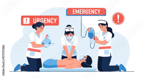Medical Resuscitation Team Provides Emergency Care To Patient In Hospital Setting