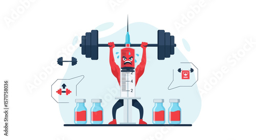 Strongest Vaccine Raises A Heavy Barbell In The Gym Training Performance