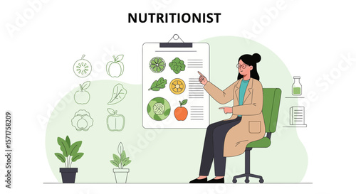 Female Nutritionist Explaining The Benefits Of A Healthy Diet To Improve Patient Health