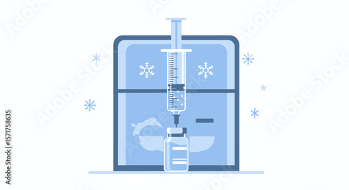 Medical Vaccine Storage In Cold Refrigerator For Treatment And Prevention