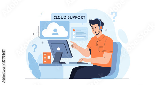 Cloud Service Providing Technical Assistance And Solutions With Online Support
