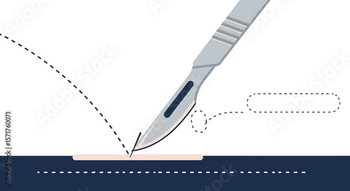 Surgical Precision Scalpel Incision Graphic Artwork Illustrating Medical Procedure
