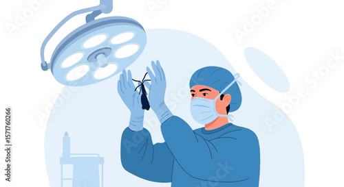 Surgical Team Doctor Holding An Unknown Object In Operating Room Examination