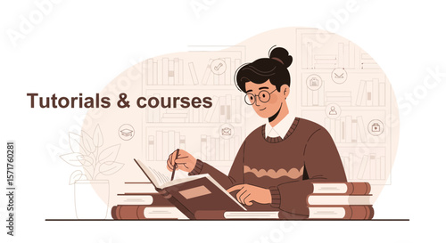 Focused Student Reading Book At Home Studying For Exams And Lessons