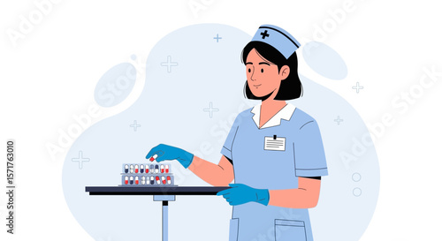 Nurse Preparing Medication For Patient Treatment In Healthcare Facility For Safety