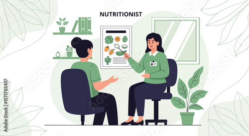 Nutritionist Consulting A Patient About Diet And Healthy Food Choice