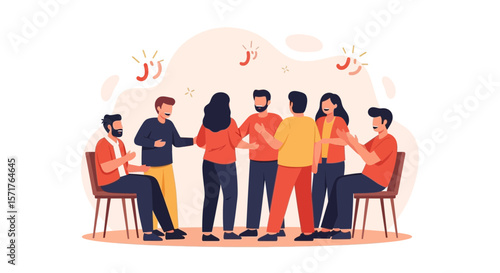 Group Of People Enjoying Fellowship Together Playing A Fun Creative Game