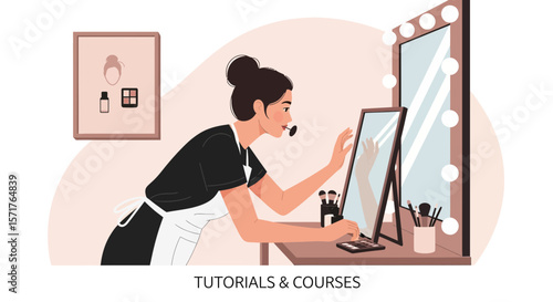 Online Tutorials For Makeup Artist Demonstrating Beauty Techniques In The Studio