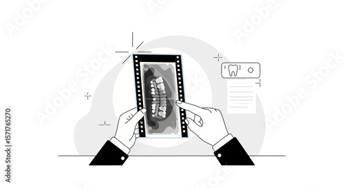 Dental X-Ray Examination Depicting Oral Health Assessment For Treatment Planning