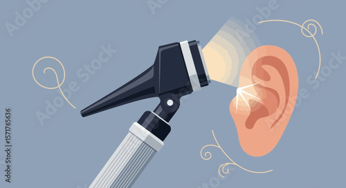 Otoscope Examining Patient Ear Diagnosis Healthcare Technology Medical Concept